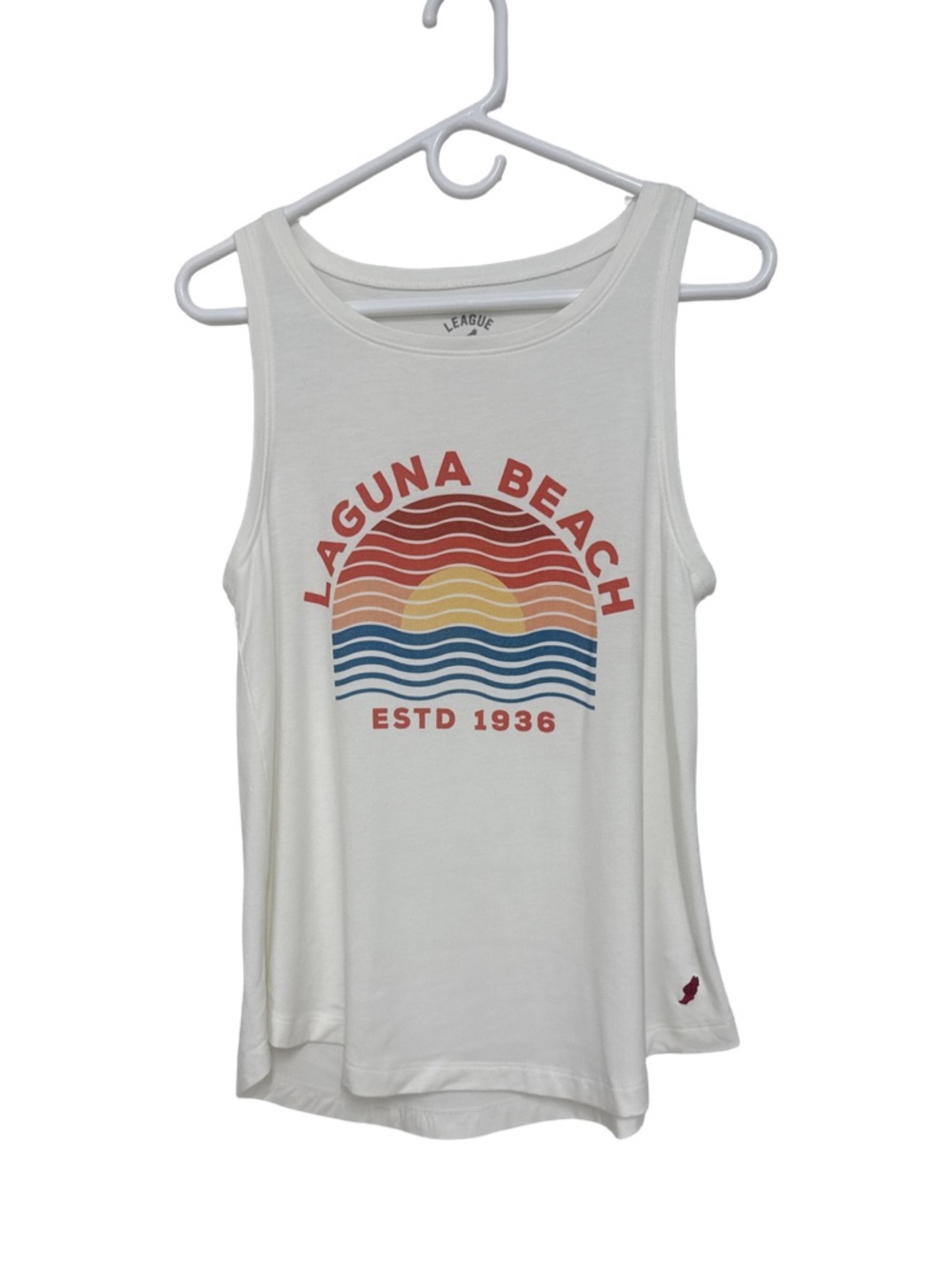 League “Laguna Beach” Graphic Sunset Tank Top Women’s Large White